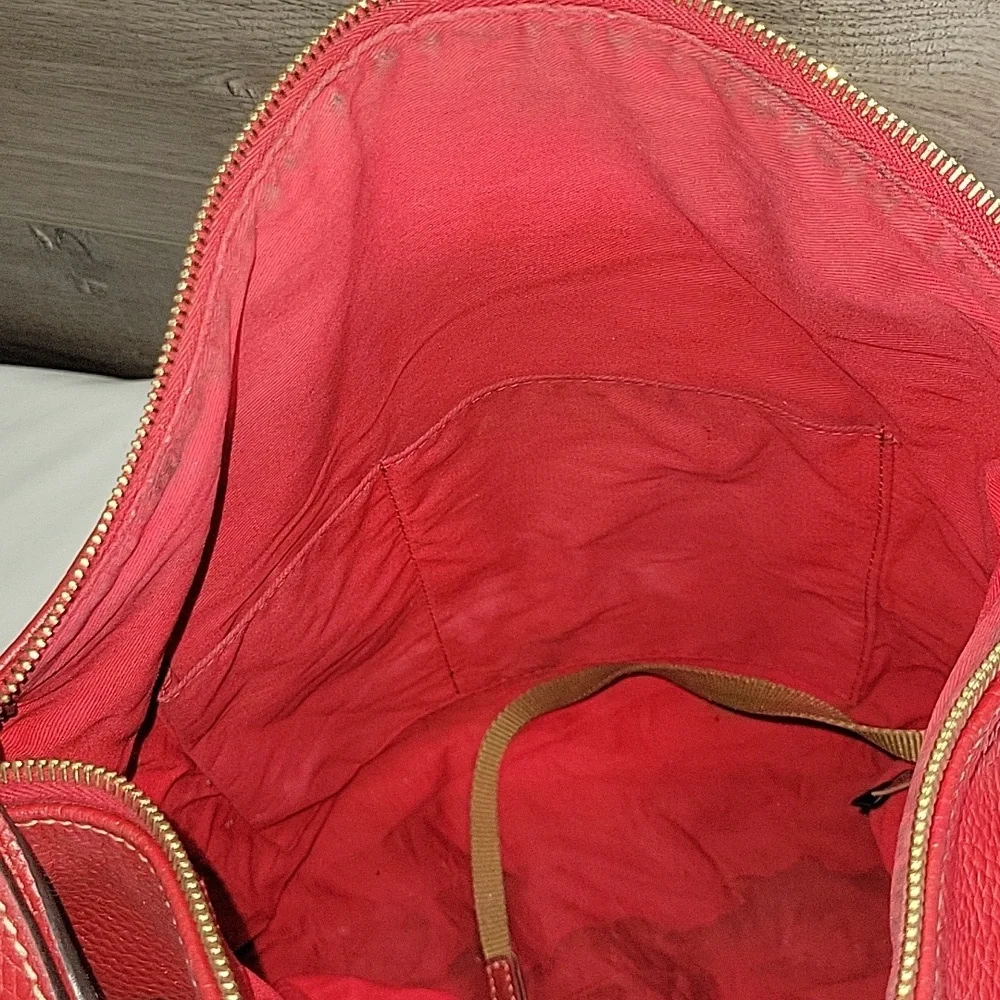 Large Dooney & Bourke Red Pebble Leather Women's Bag